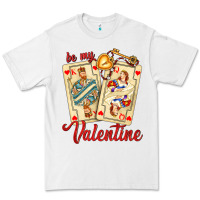White be my valentine with playing cards and key Premium Tee - AdoDesignShop