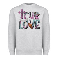 Heather Grey true love Heavyweight Sweatshirt - NancyCooperArtShop
