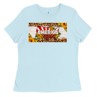 Baby Blue america map sunflower license plate Ladies Tee - HRA Design Shop