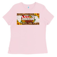 Bubblegum Pink america map sunflower license plate Ladies Tee - HRA Design Shop