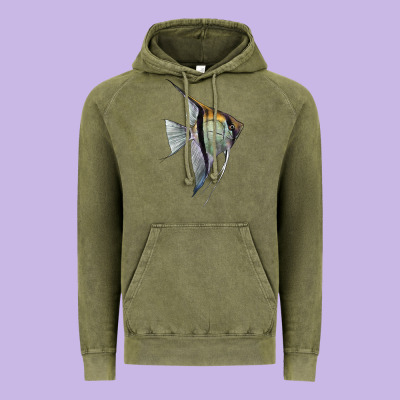 Angelfish Vintage Hoodie Designed By Lillyallendesigns