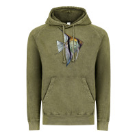 Vintage Olive Angelfish Vintage Hoodie - LillyAllenDesigns
