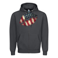 Smoke Vintage American Flag Lips Zipper Hoodie - Bettercallsaul