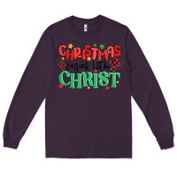 Plum christmas begins with christ Long Sleeve Tee - MaliasSmallBusiness