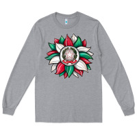 Heather Grey sunflower i̇talian flag Long Sleeve Tee - JahusDesignShop