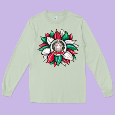 Sunflower İtalian Flag Long Sleeve Tee Designed By Jahusdesignshop