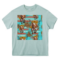 Arona longhorn bull seamless pattern Heavy Core Tee - HRA Design Shop