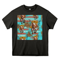 Asphalt longhorn bull seamless pattern Heavy Core Tee - HRA Design Shop