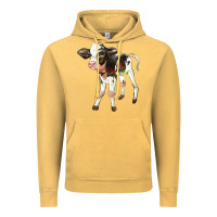 Vintage Mustard Holstein Calf Vintage Hoodie - LillyAllenDesigns