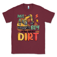Burgundy just a boy who loves dirt Classic Tee - MaliasSmallBusiness