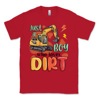 Red just a boy who loves dirt Classic Tee - MaliasSmallBusiness