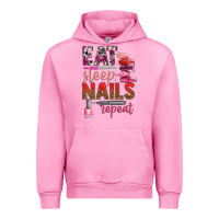 Fuchsia Pink eat sleep nails repeat bbs Urban Hoodie - BundleAndBundleShop