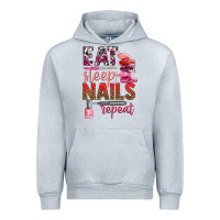 Heather Grey eat sleep nails repeat bbs Urban Hoodie - BundleAndBundleShop