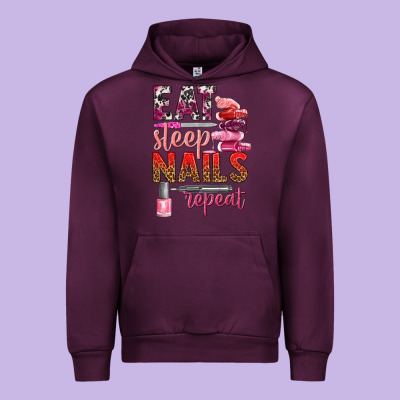 Eat Sleep Nails Repeat Bbs Urban Hoodie Designed By Bundleandbundleshop