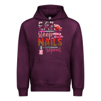 Mauve Wine eat sleep nails repeat bbs Urban Hoodie - BundleAndBundleShop