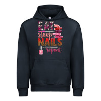 Navy eat sleep nails repeat bbs Urban Hoodie - BundleAndBundleShop