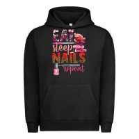 Pigment Black eat sleep nails repeat bbs Urban Hoodie - BundleAndBundleShop