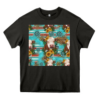 Asphalt charolais cow seamless pattern Heavy Core Tee - HRA Design Shop