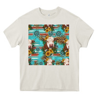 Cream charolais cow seamless pattern Heavy Core Tee - HRA Design Shop