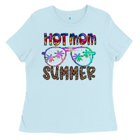 Baby Blue hot mom summer Ladies Tee - CowhideDigitalArt