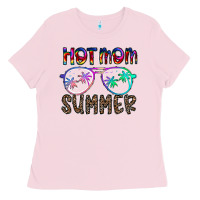 Bubblegum Pink hot mom summer Ladies Tee - CowhideDigitalArt