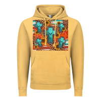 Vintage Mustard turquoise cross pattern Vintage Hoodie - Jasminsmagicworld