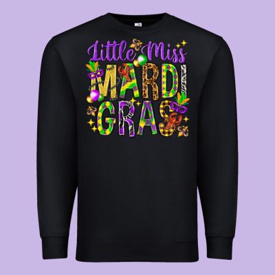 Little Miss Mardi Gras Premium Sweatshirt Designed By Howdyjamesfarm