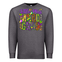 Charcoal Heather Little miss Mardi Gras Premium Sweatshirt - HowdyJamesFarm
