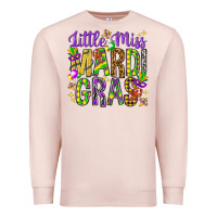 Pale Pink Little miss Mardi Gras Premium Sweatshirt - HowdyJamesFarm