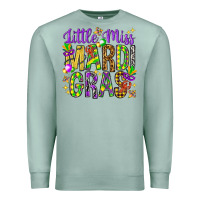 Seafoam Little miss Mardi Gras Premium Sweatshirt - HowdyJamesFarm
