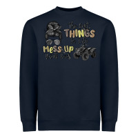 Navy the best things in life mess up your hair Heavyweight Sweatshirt - MaliasSmallBusiness