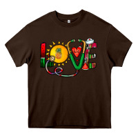 Chocolate Brown summer nurse Heavy Core Tee - CowhideDigitalArt