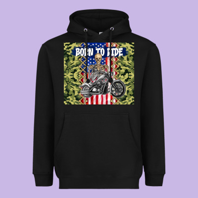 Born To Ride Heavyweight Hoodie Designed By Tumblerdesignbyshophia