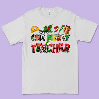 One Merry Teacher Premium Tee Designed By Adodesignshop