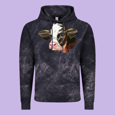 Holstein Calf Face Vintage Hoodie Designed By Lillyallendesigns