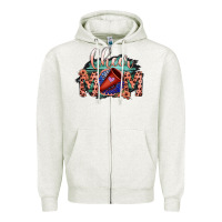 Oatmeal Heather Cheer Mom Zipper Hoodie - Bettercallsaul