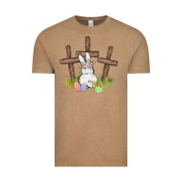 Vintage Coffee floral watercolor easter bunny cross Vintage Tee - MaliasSmallBusiness