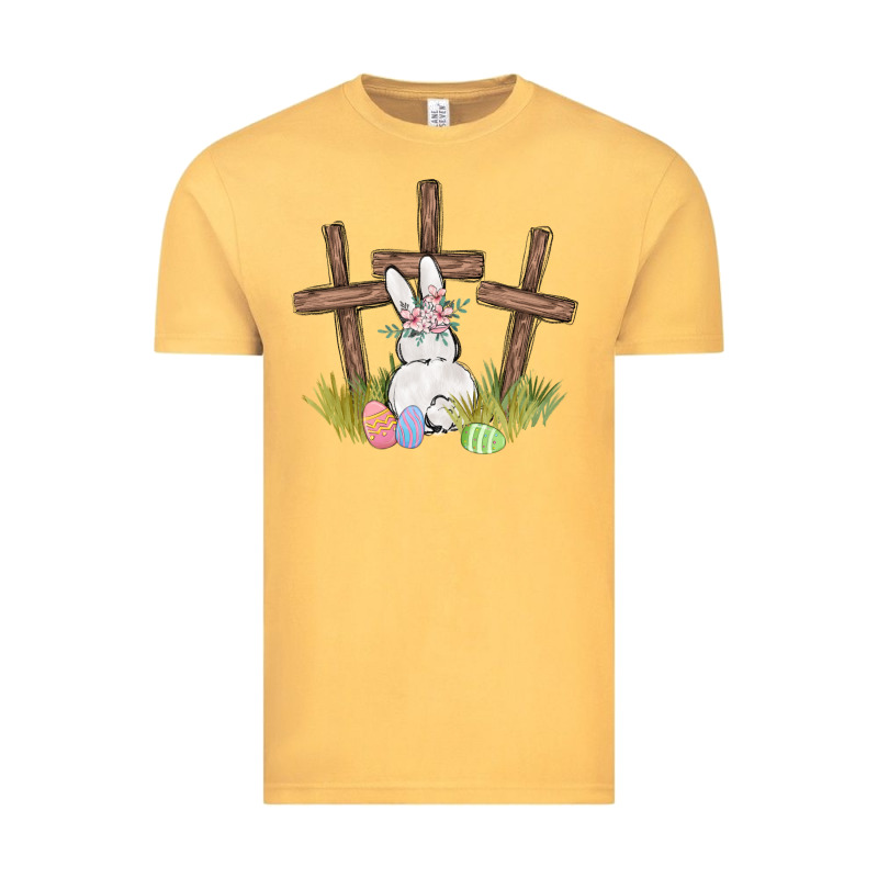 Floral Watercolor Easter Bunny Cross Vintage Tee by MaliasSmallBusiness | Teevron