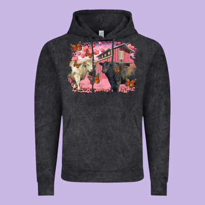 Valentine's Day Barn And Black Angus With Charolais Vintage Hoodie Designed By Ranaportraitstore