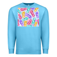 Ocean Blue flip flops with leopard Premium Sweatshirt - TumblerDesignByShophia
