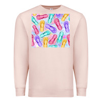 Pale Pink flip flops with leopard Premium Sweatshirt - TumblerDesignByShophia