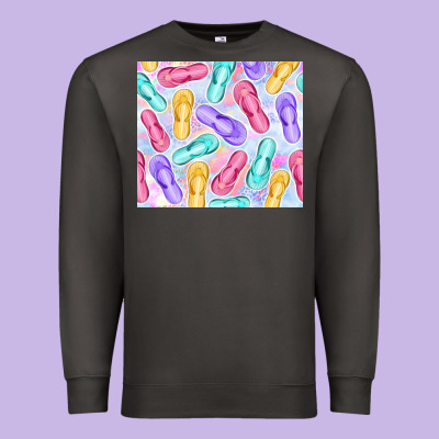 Flip Flops With Leopard Premium Sweatshirt Designed By Tumblerdesignbyshophia