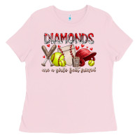Bubblegum Pink diamonds are a girls best friends Ladies Tee - RacoonDesign