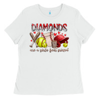 White diamonds are a girls best friends Ladies Tee - RacoonDesign