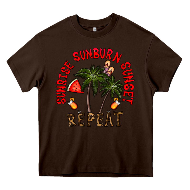 Sunrise Sunburn Sunnset Repeat Heavy Core Tee by CowhideDigitalArt | Teevron