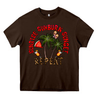 Chocolate Brown sunrise sunburn sunnset repeat Heavy Core Tee - CowhideDigitalArt