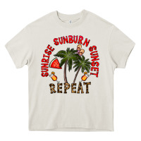 Cream sunrise sunburn sunnset repeat Heavy Core Tee - CowhideDigitalArt