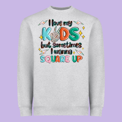 I Love My Kids But Sometimes I Wanna Square Up Heavyweight Sweatshirt Designed By Maliassmallbusiness