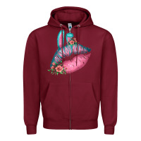 Burgundy Eared Turquoise Pink Easter Lips Zipper Hoodie - Bettercallsaul