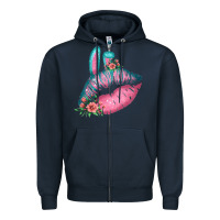 Navy Eared Turquoise Pink Easter Lips Zipper Hoodie - Bettercallsaul